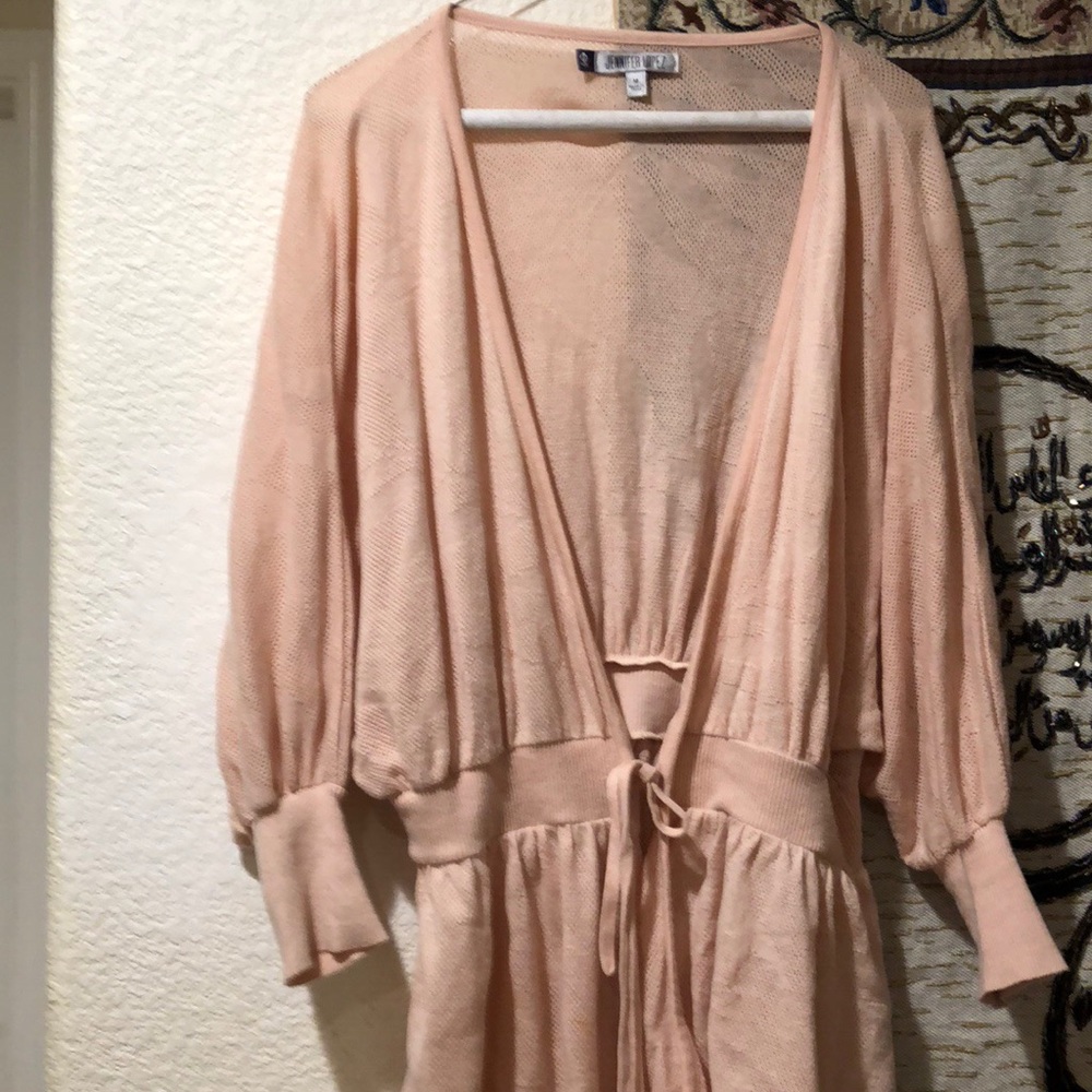 A knit cardigan